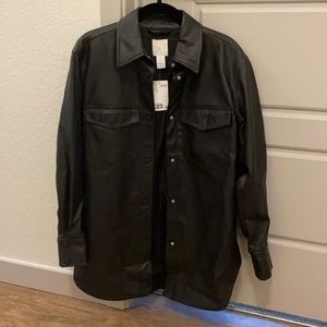Faux Leather Shirt